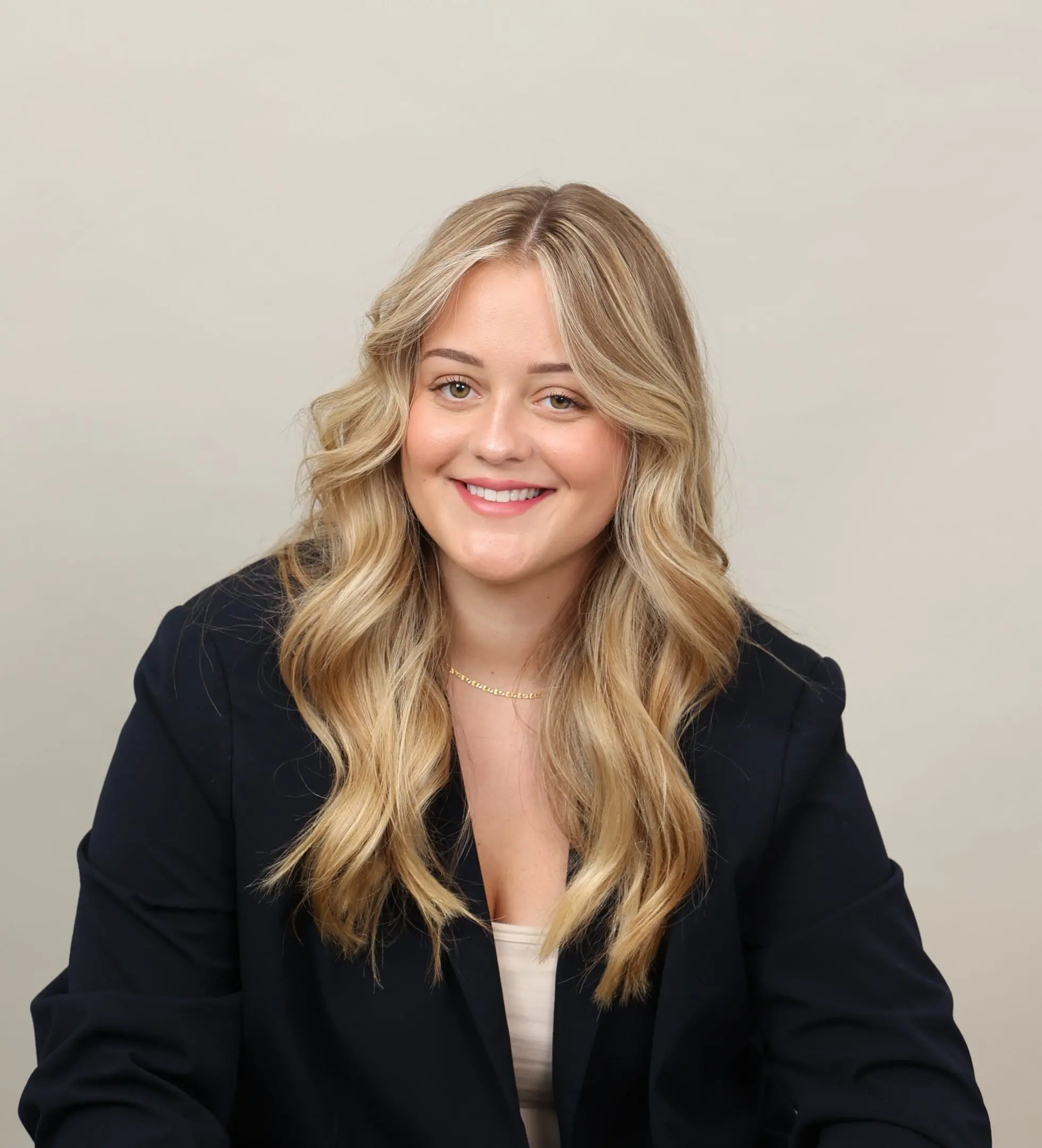 Smiling blonde woman